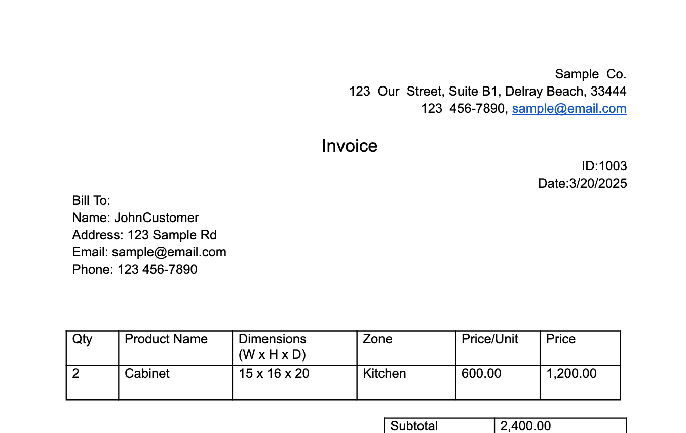 Document upload and creation interface